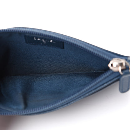 Chanel Caviar CC Button Zip Pouch Blue 4 of 8