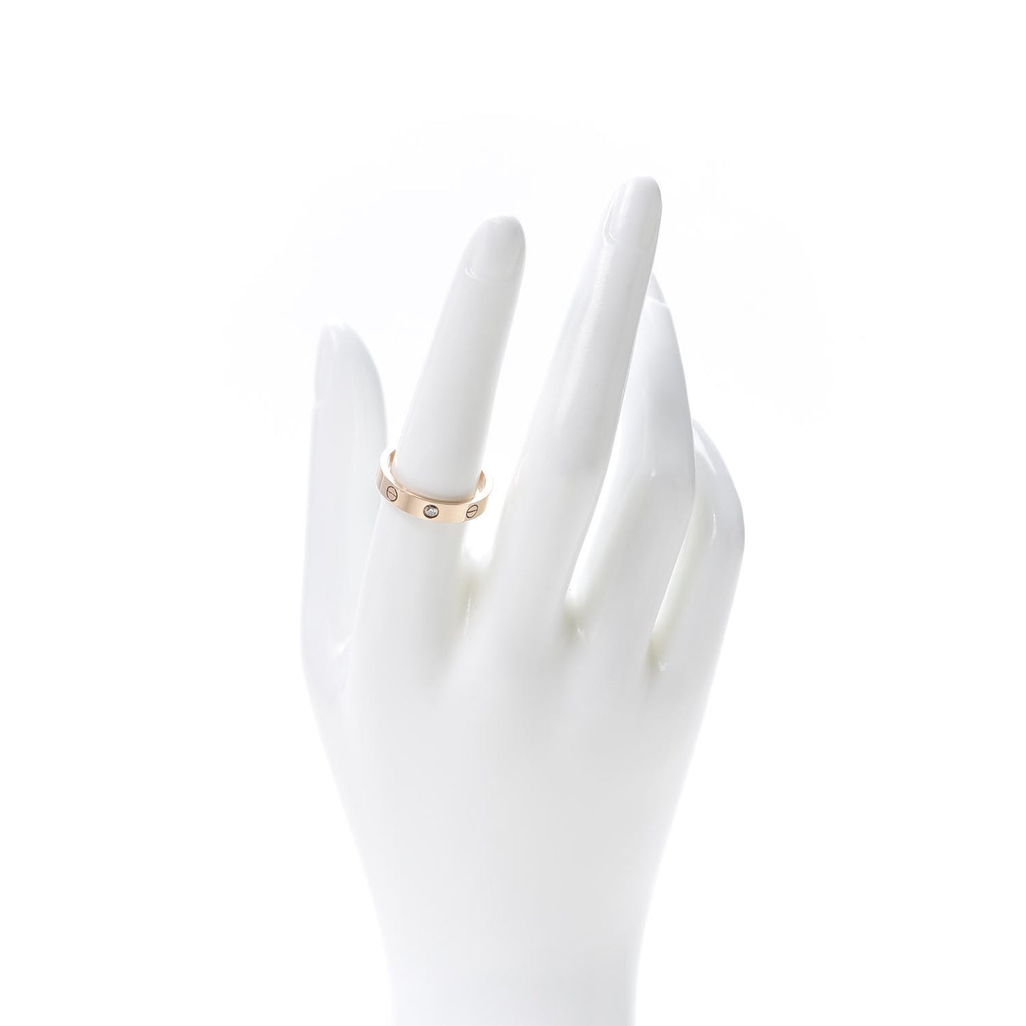 18K Pink Gold Diamond 4mm LOVE Wedding Band Ring 57 8