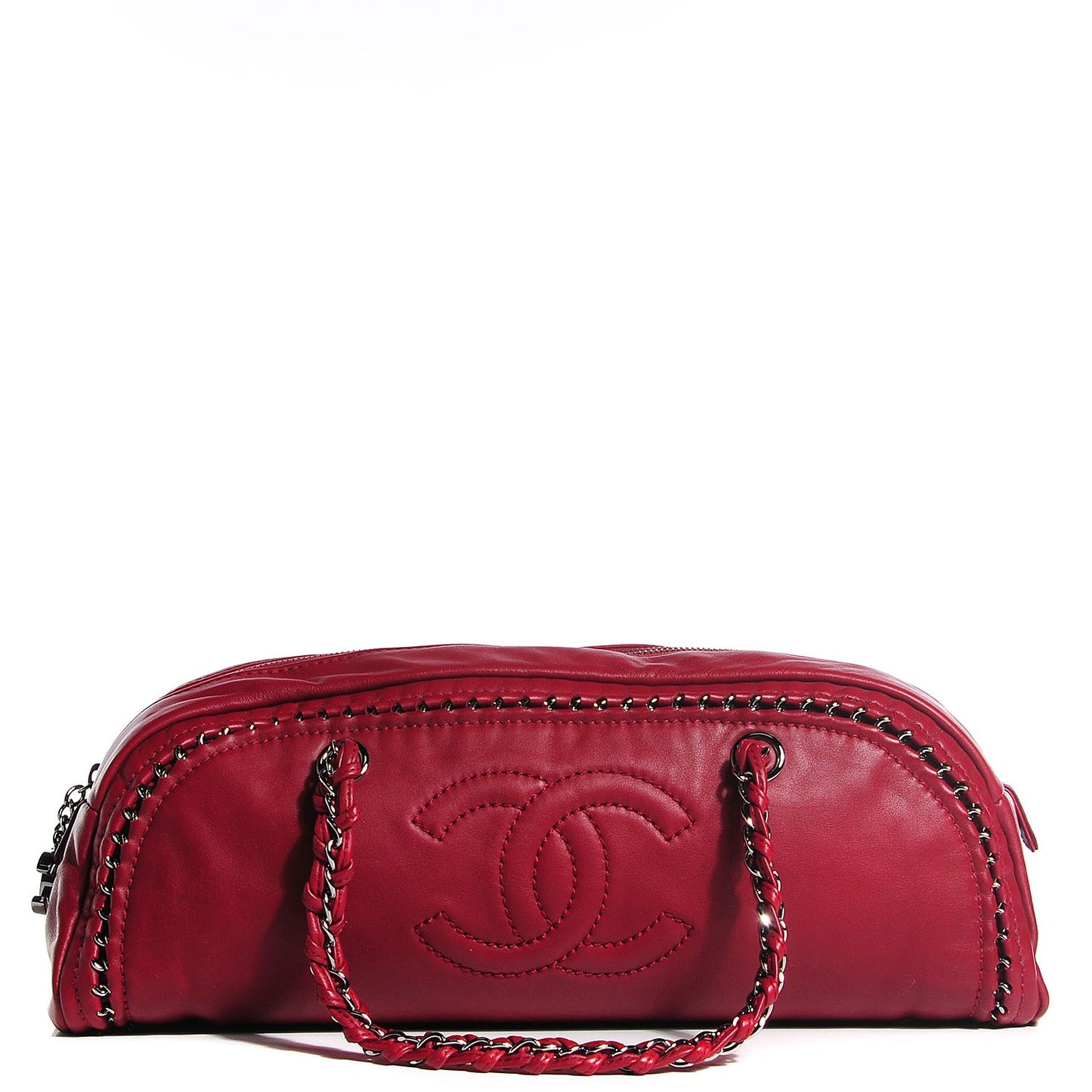 Smooth Calfskin Petit Luxe Ligne Bowler Red