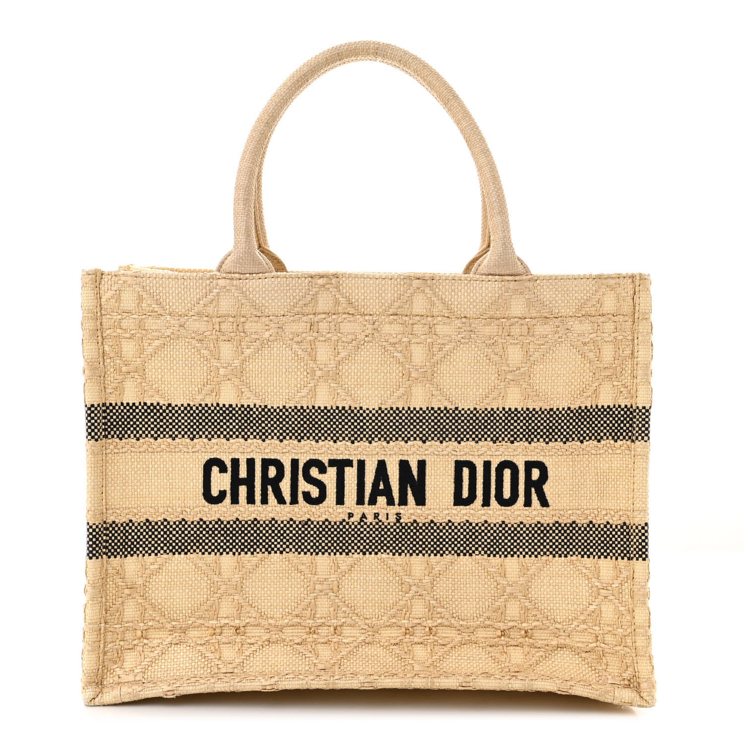 Christian Dior Raffia Cannage Medium Book Tote Natural 1 of 11