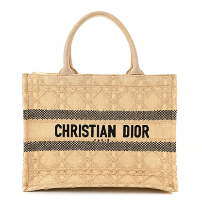 Christian Dior Raffia Cannage Medium Book Tote Natural 1 of 11