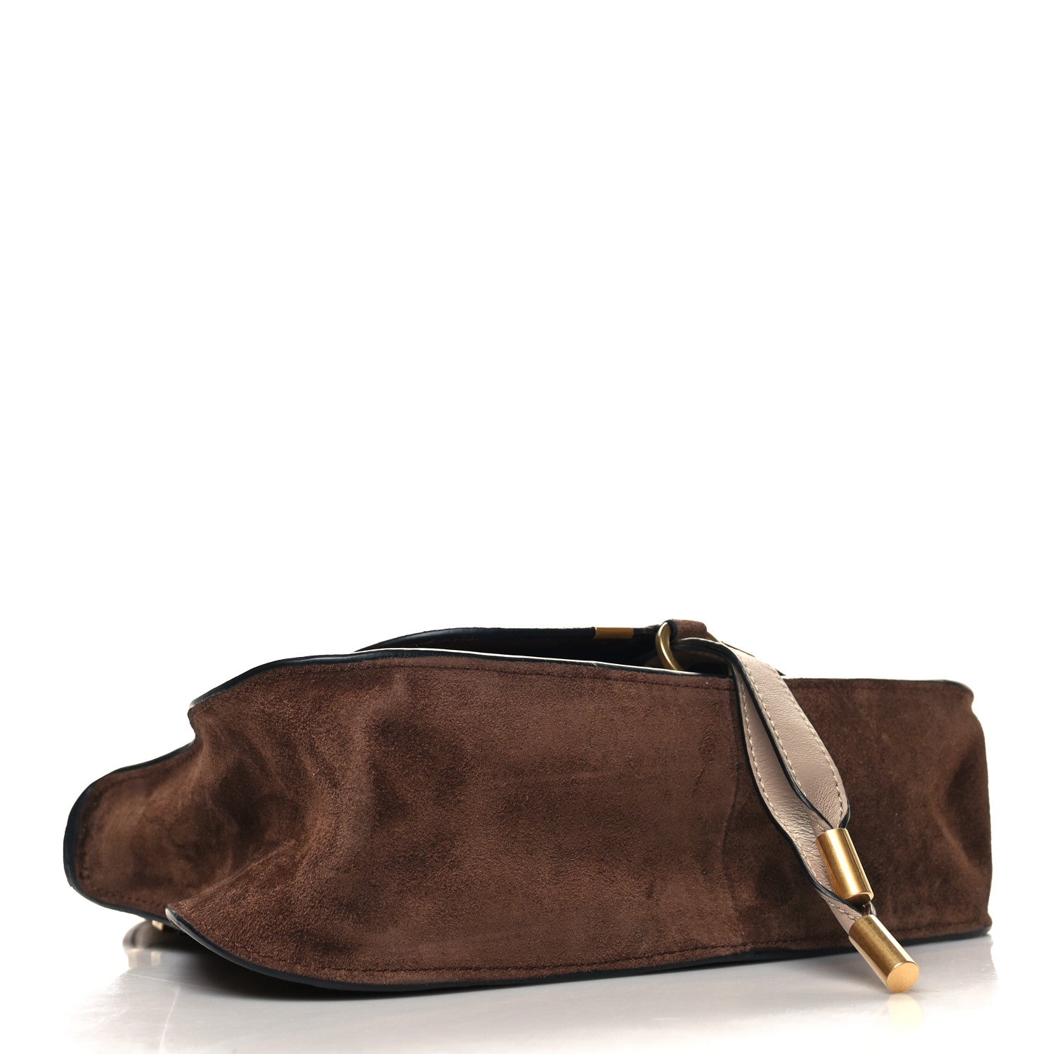 Chloe Suede Calfskin Braided Small Marcie Double Carry Pure Brown 4 of 10