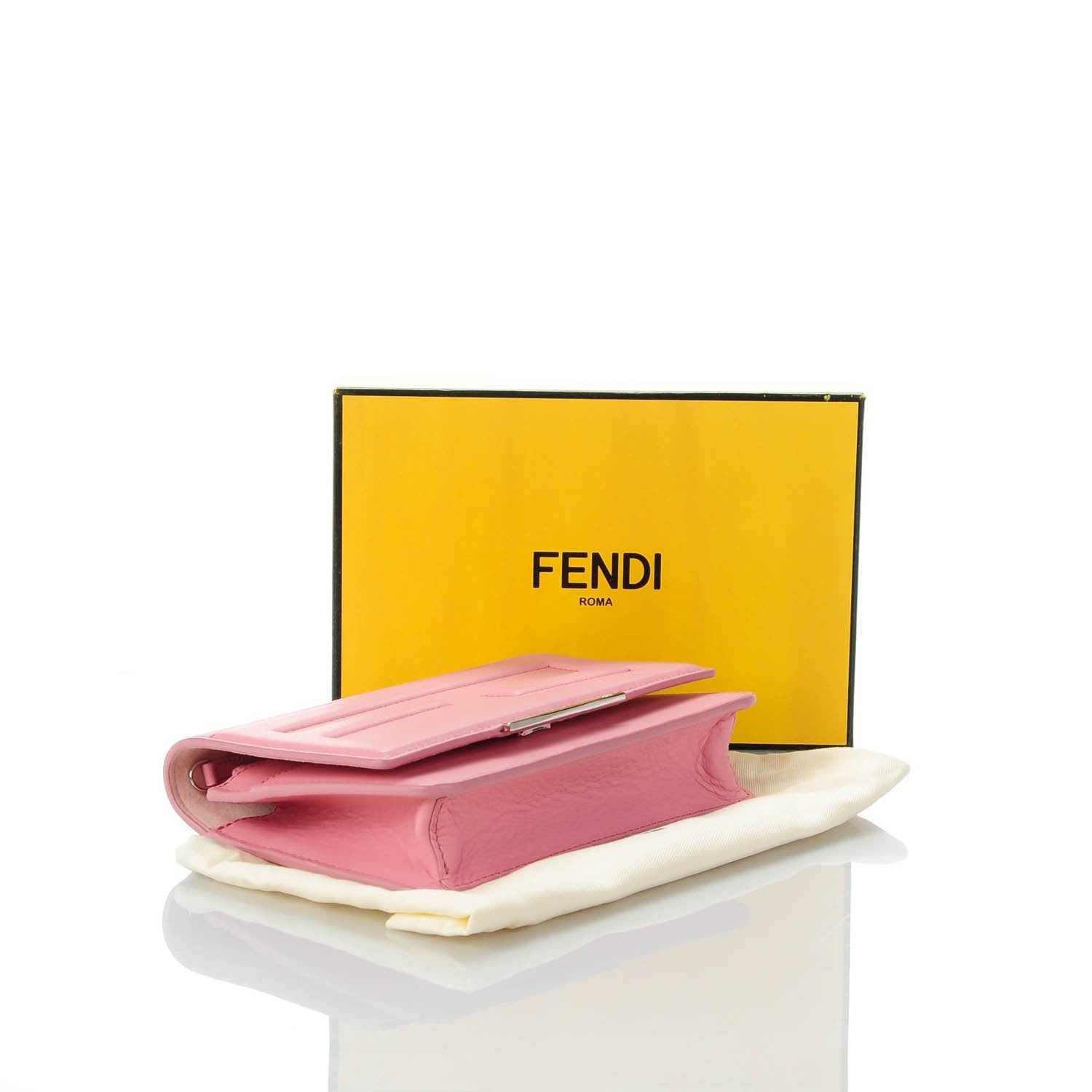 Fendi Vitello Flamingo Tube Wallet on Chain Pink 4 of 9