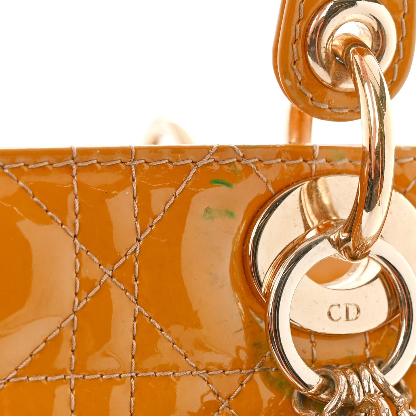 Patent Cannage Large Lady Dior Dark Beige