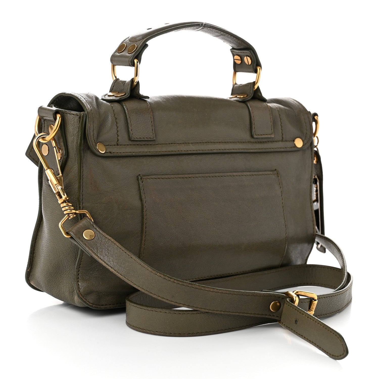 Proenza Schouler Lambskin Tiny PS1 Satchel Dark Olive 1653578