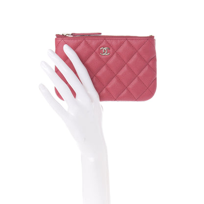 Chanel Caviar Quilted Small Cosmetic Case Dark Pink 2 of 7