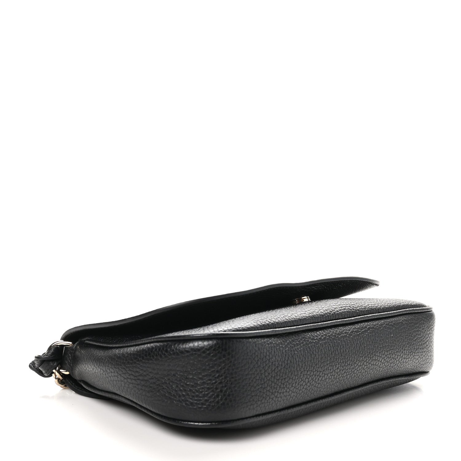 Gucci Pebbled Calfskin Medium Soho Flap Crossbody Black 4 of 10