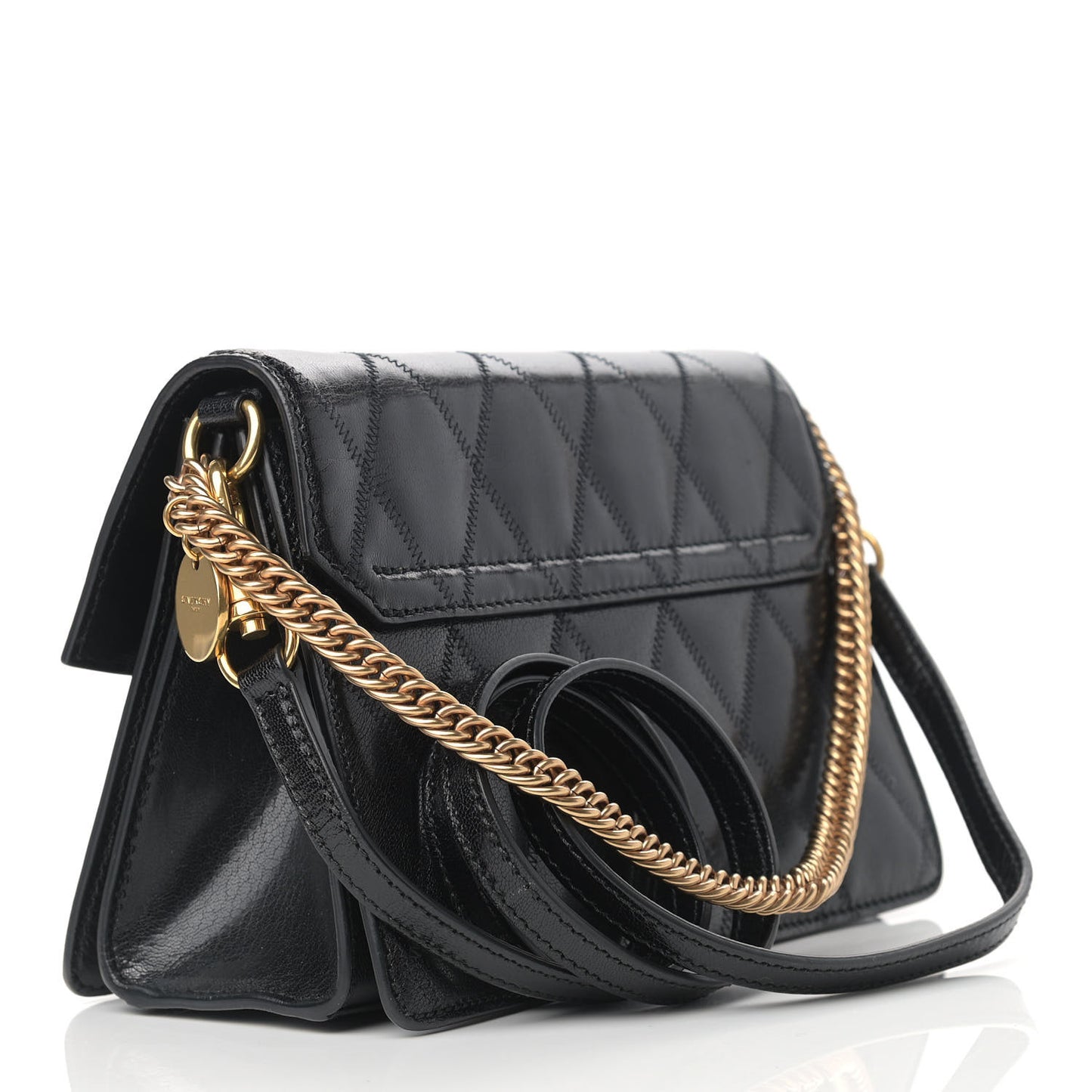 Goatskin Quilted Small GV3 Shoulder Bag Black