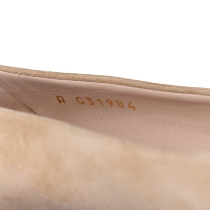 Chanel Kid Suede Grosgrain Cap Toe Pumps 39.5 Beige Black 10 of 11