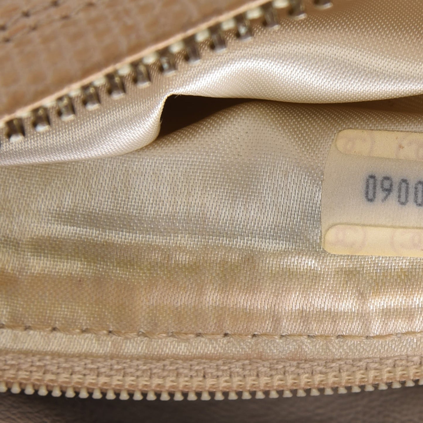 Lizard Quilted Tassel Camera Case Beige