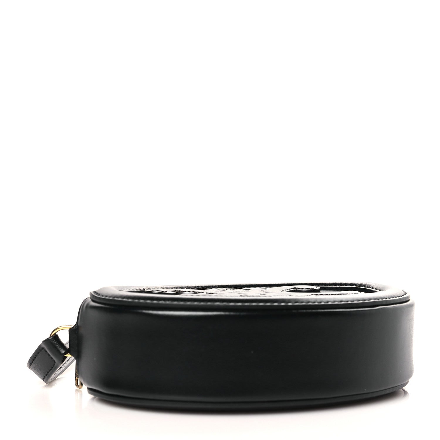 Celine Smooth Calfskin Cuir Small Triomphe Oval Crossbody Purse Black 4 of 8