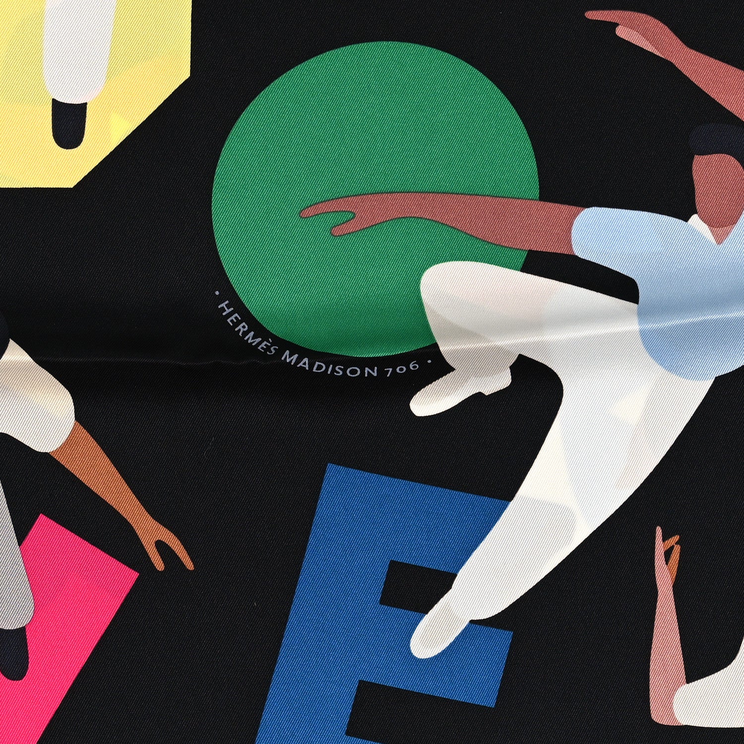 Hermes Silk Hommage A Gene Kelly Scarf 70 Black Multicolore 2 of 4