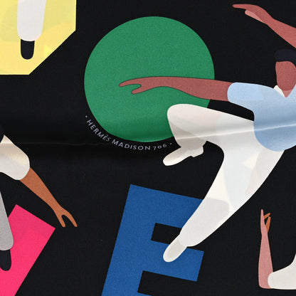 Hermes Silk Hommage A Gene Kelly Scarf 70 Black Multicolore 2 of 4