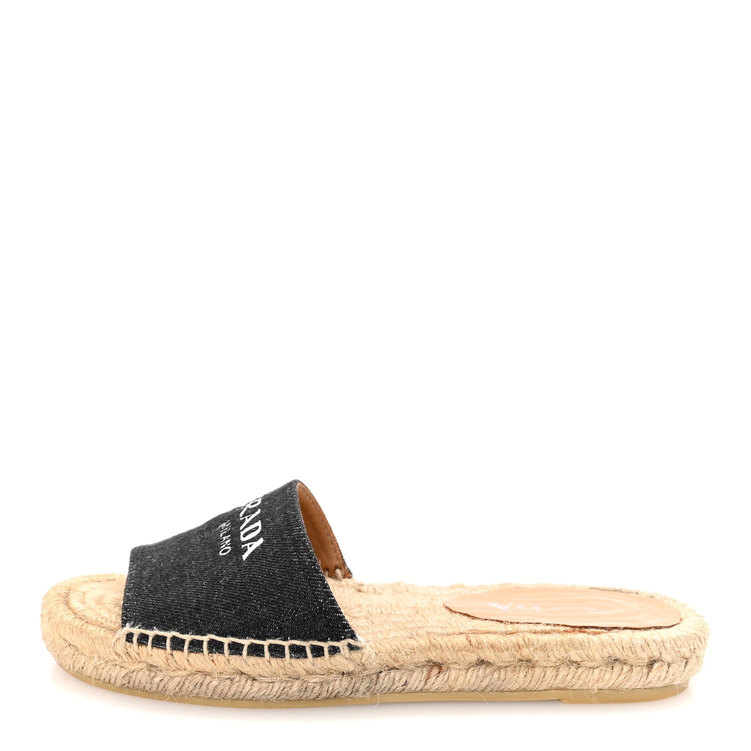 Prada Denim Logo Espadrilles Sandals 35 Blue 1 of 9