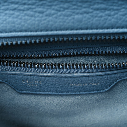 Celine Drummed Calfskin Micro Luggage Slate 6 of 9