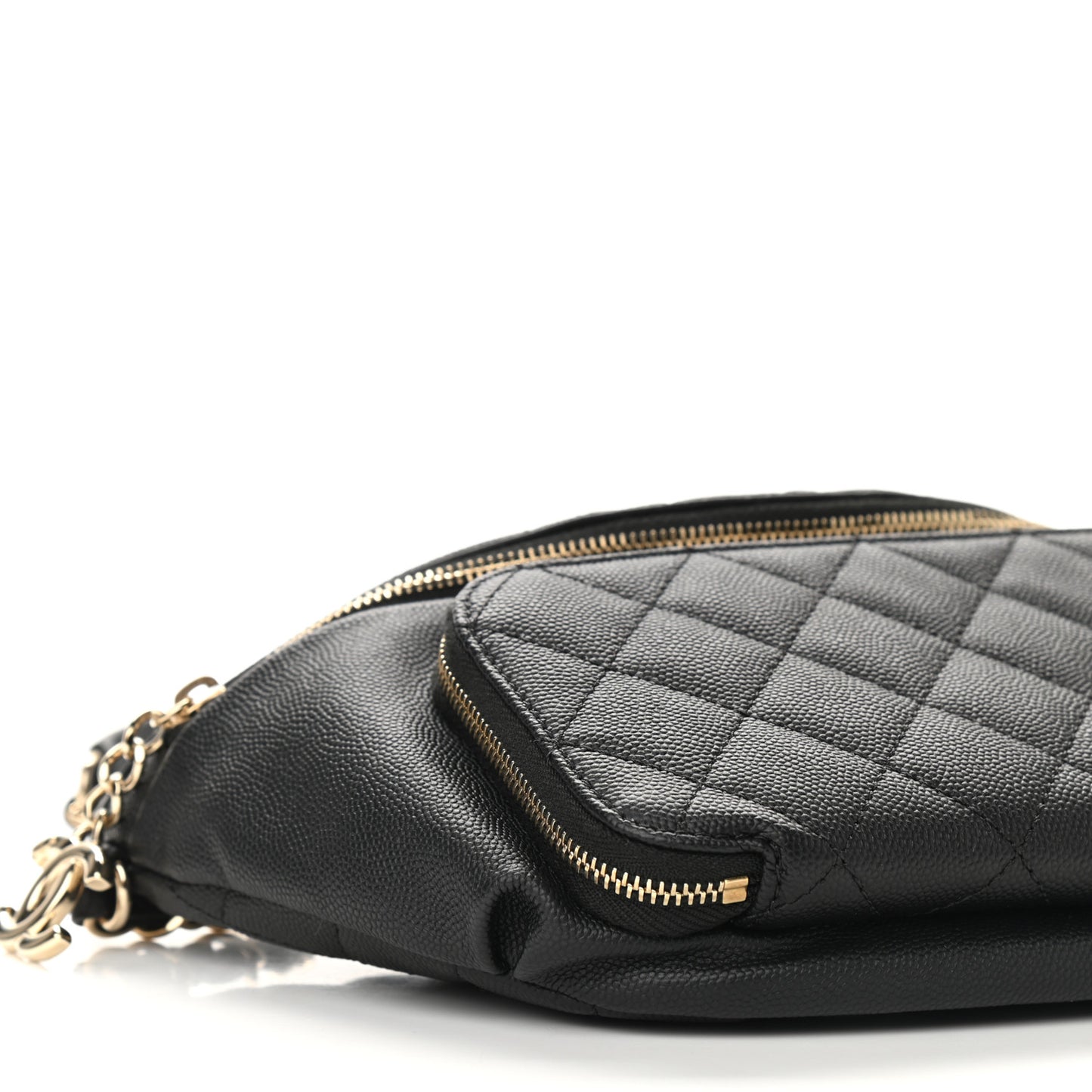 Caviar Quilted Business Affinity Waist Belt Bag Black