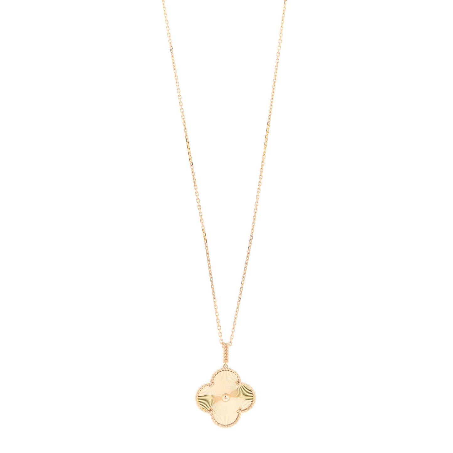 18K Yellow Gold Guilloche Magic Alhambra Long Necklace