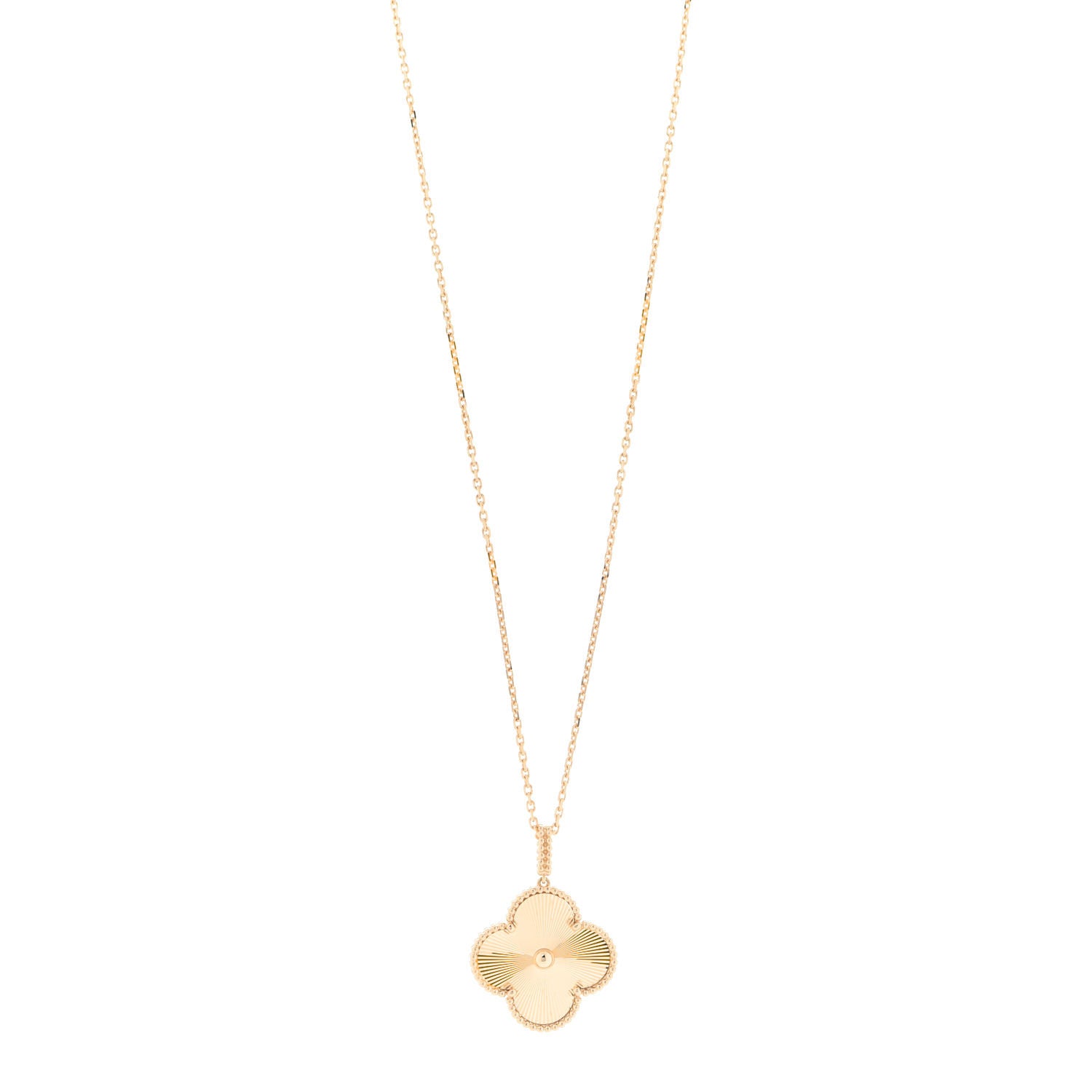 Van Cleef & Arpels 18K Yellow Gold Guilloche Magic Alhambra Long Necklace 1 of 7
