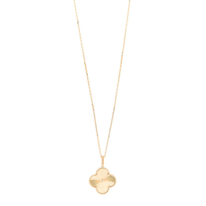 Van Cleef & Arpels 18K Yellow Gold Guilloche Magic Alhambra Long Necklace 1 of 7