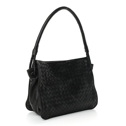 Bottega Veneta Nappa Intrecciato Shoulder Bag Black 2 of 8