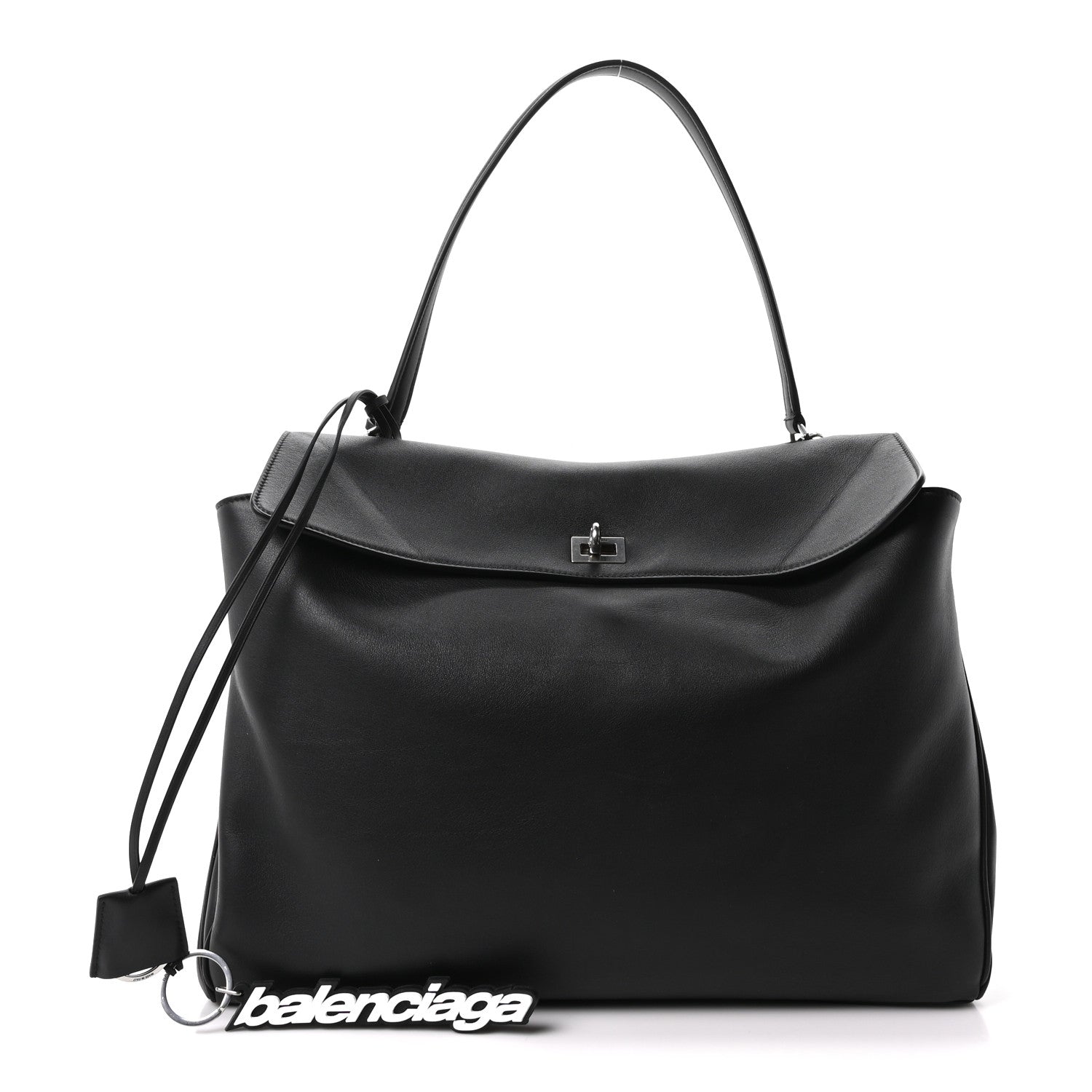 Balenciaga Smooth Calfskin Large Rodeo Top Handle Handbag Black 1 of 9