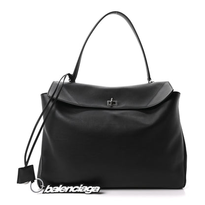 Balenciaga Smooth Calfskin Large Rodeo Top Handle Handbag Black 1 of 9