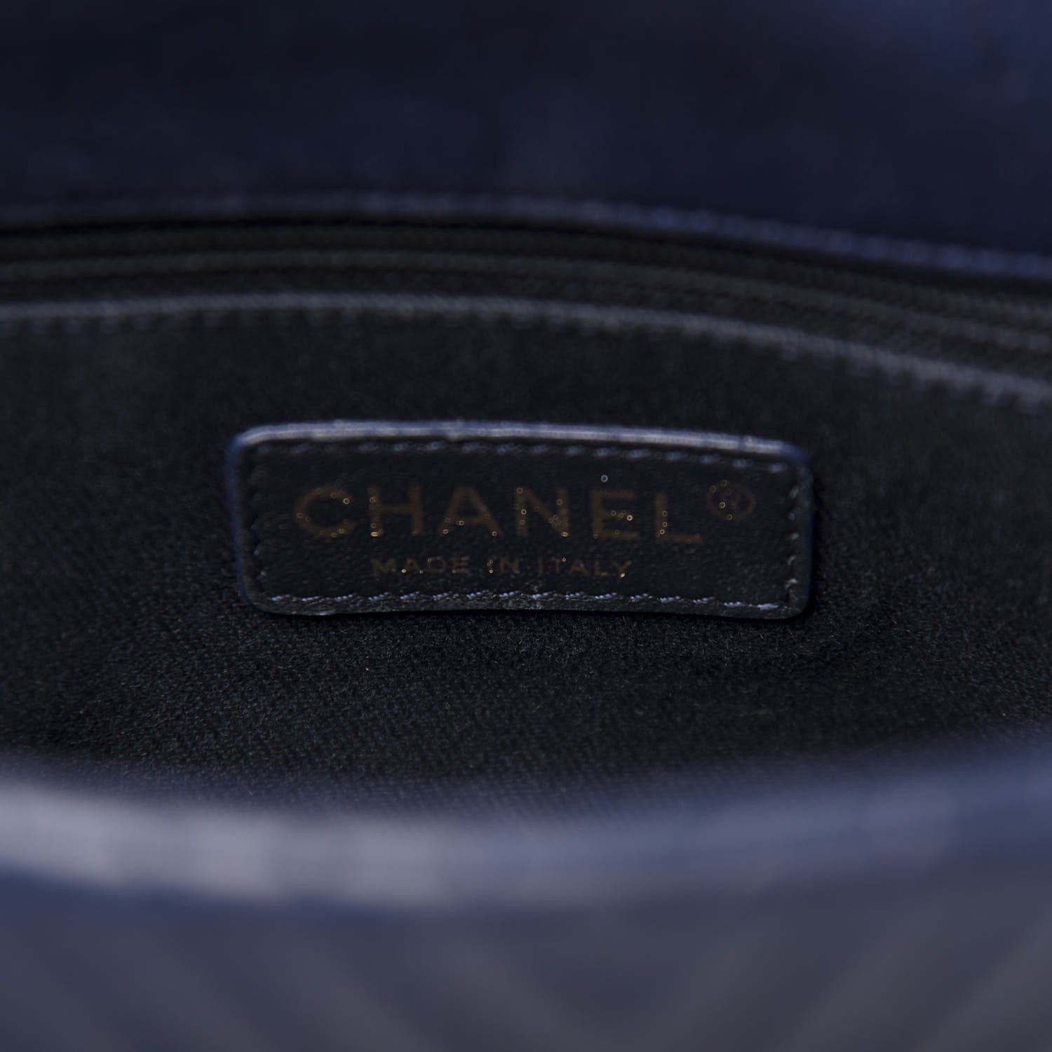 Chanel Calfskin Surpique Chevron Medium Flap Navy 8 of 12