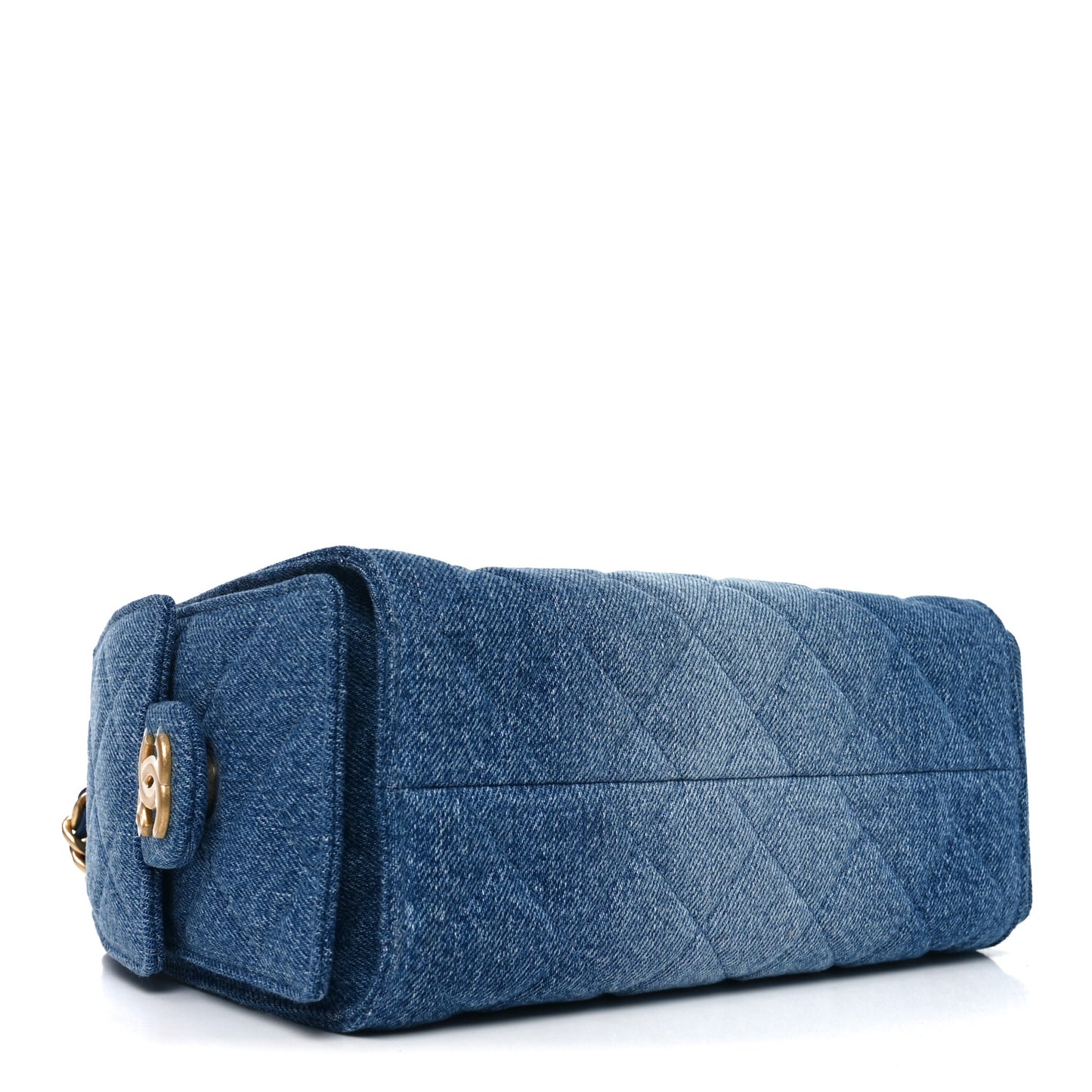 Washed Denim Quilted Mini Chanel 25 Handbag Blue