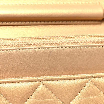 Chanel Metallic Lambskin Quilted Enamel Wallet On Chain WOC Gold 12 of 13