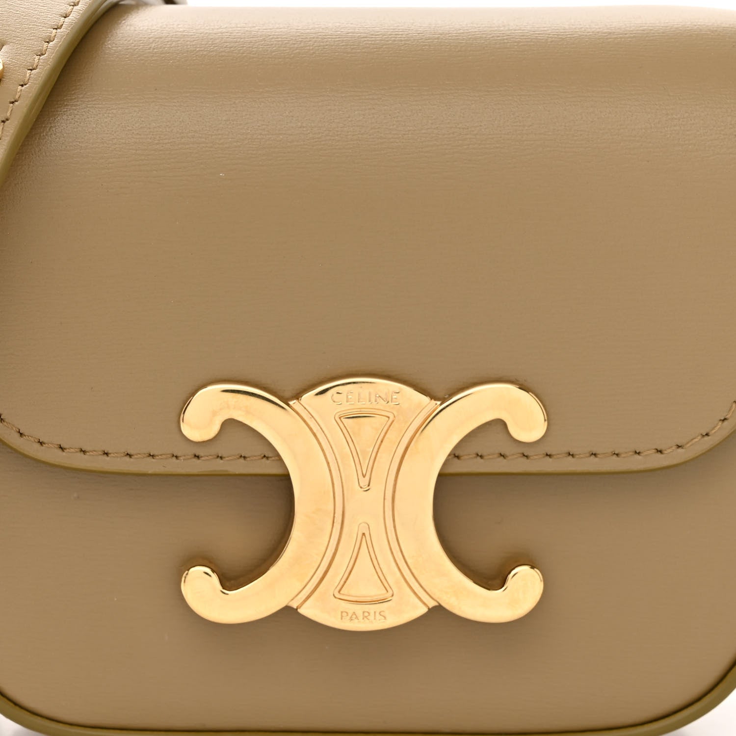 Celine Shiny Calfskin Mini Triomphe Olive 10 of 14