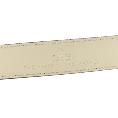 Gucci Plutone Calfskin Round Interlocking G 25mm Belt 90 36 Mystic White 5 of 5
