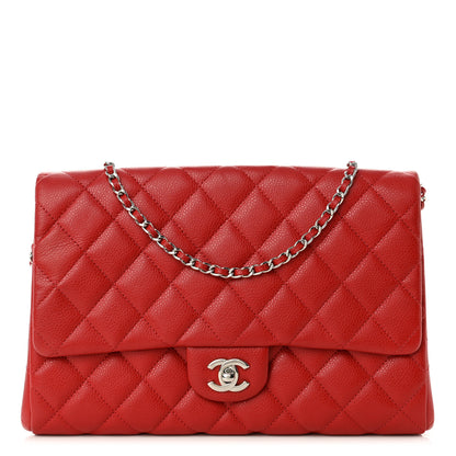 Chanel Caviar Quilted Clutch With Chain Flap Red 1 of 10