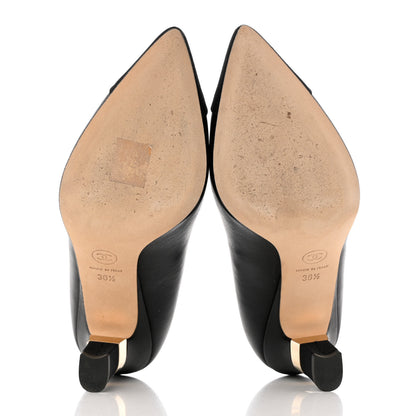Chanel Lambskin Grosgrain Cap Toe CC Pumps 36.5 Black 5 of 10