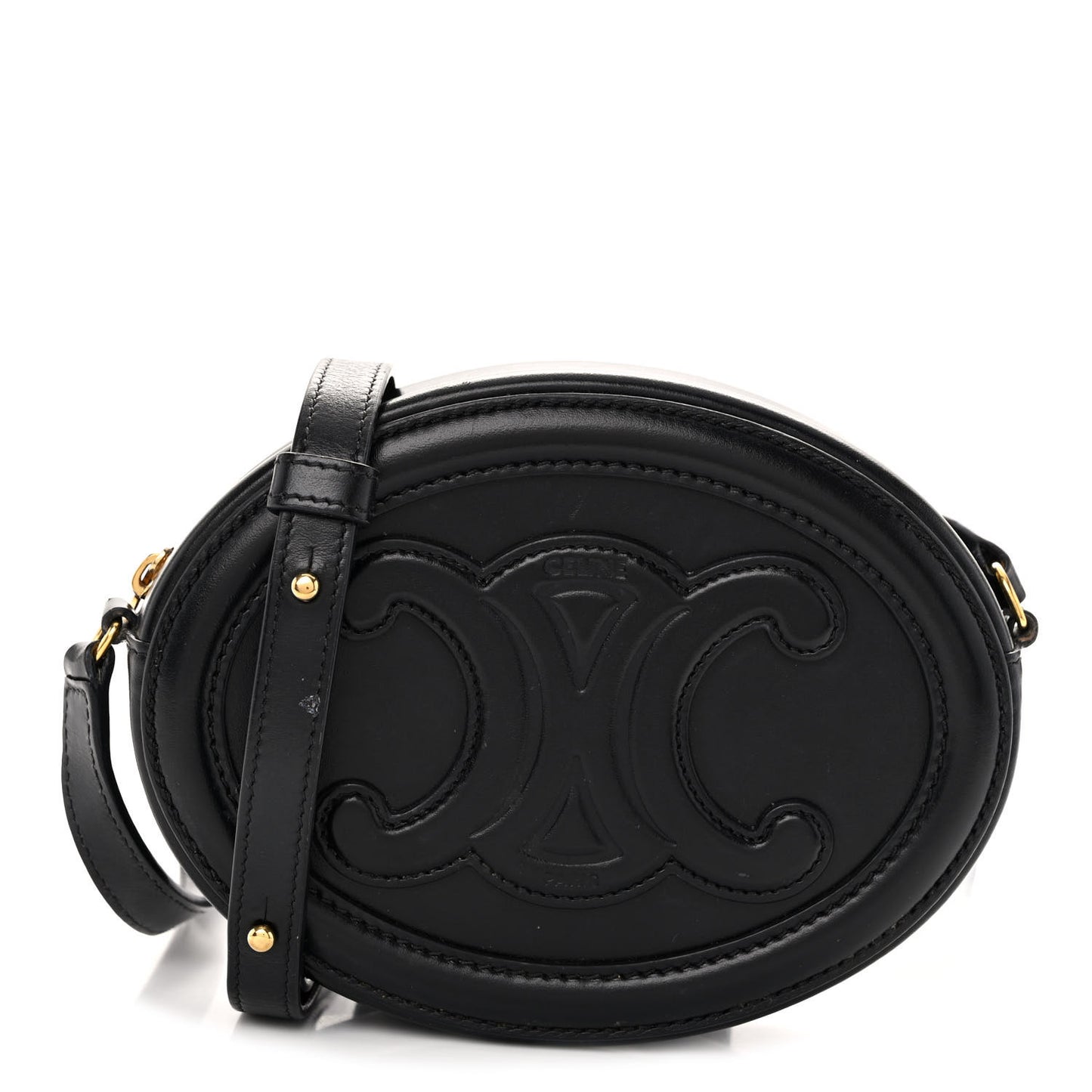 Smooth Calfskin Cuir Triomphe Oval Bag Black