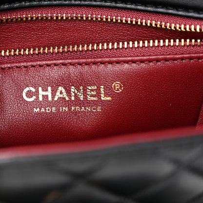 Chanel Lambskin Shearling Quilted Mini Squirrel Flap Black 6 of 13