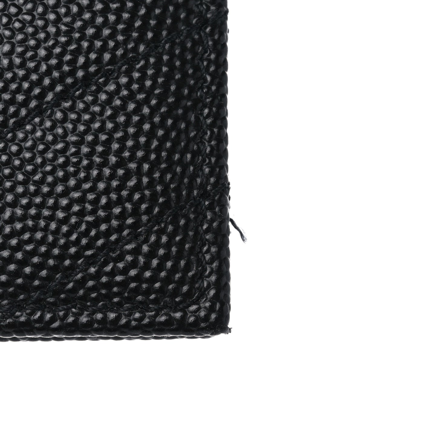 Grain De Poudre Matelasse Chevron Monogram Credit Card Case Black