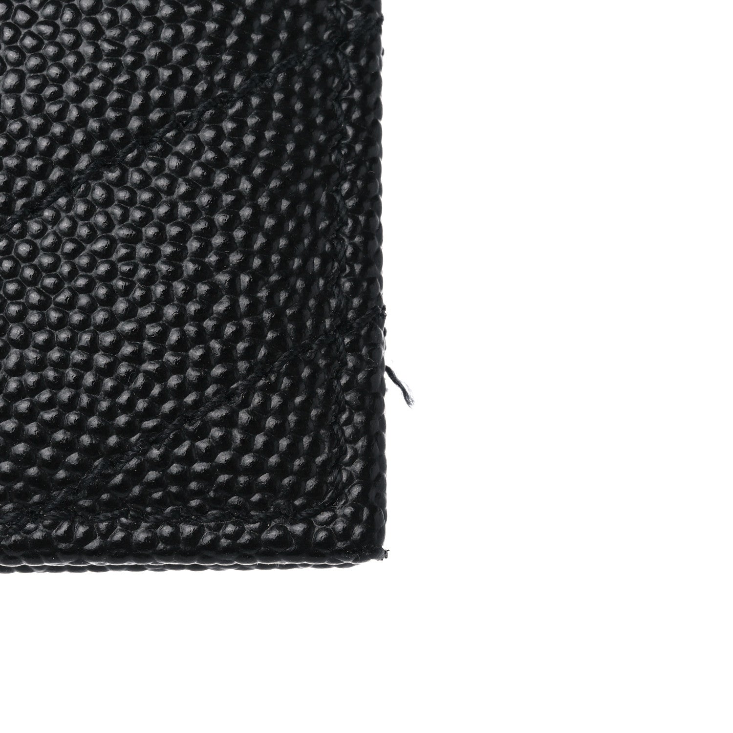 Saint Laurent Grain De Poudre Matelasse Chevron Monogram Credit Card Case Black 8 of 8