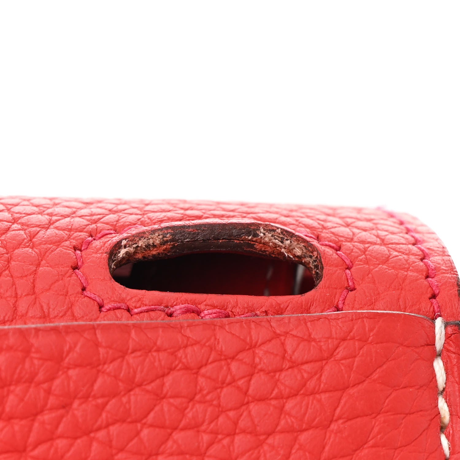 Hermes Taurillon Clemence Verso Halzan 31 GM Rouge Casaque Vermillion 11 of 11