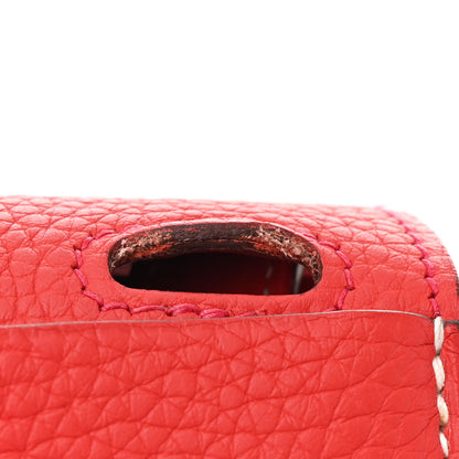 Hermes Taurillon Clemence Verso Halzan 31 GM Rouge Casaque Vermillion 11 of 11