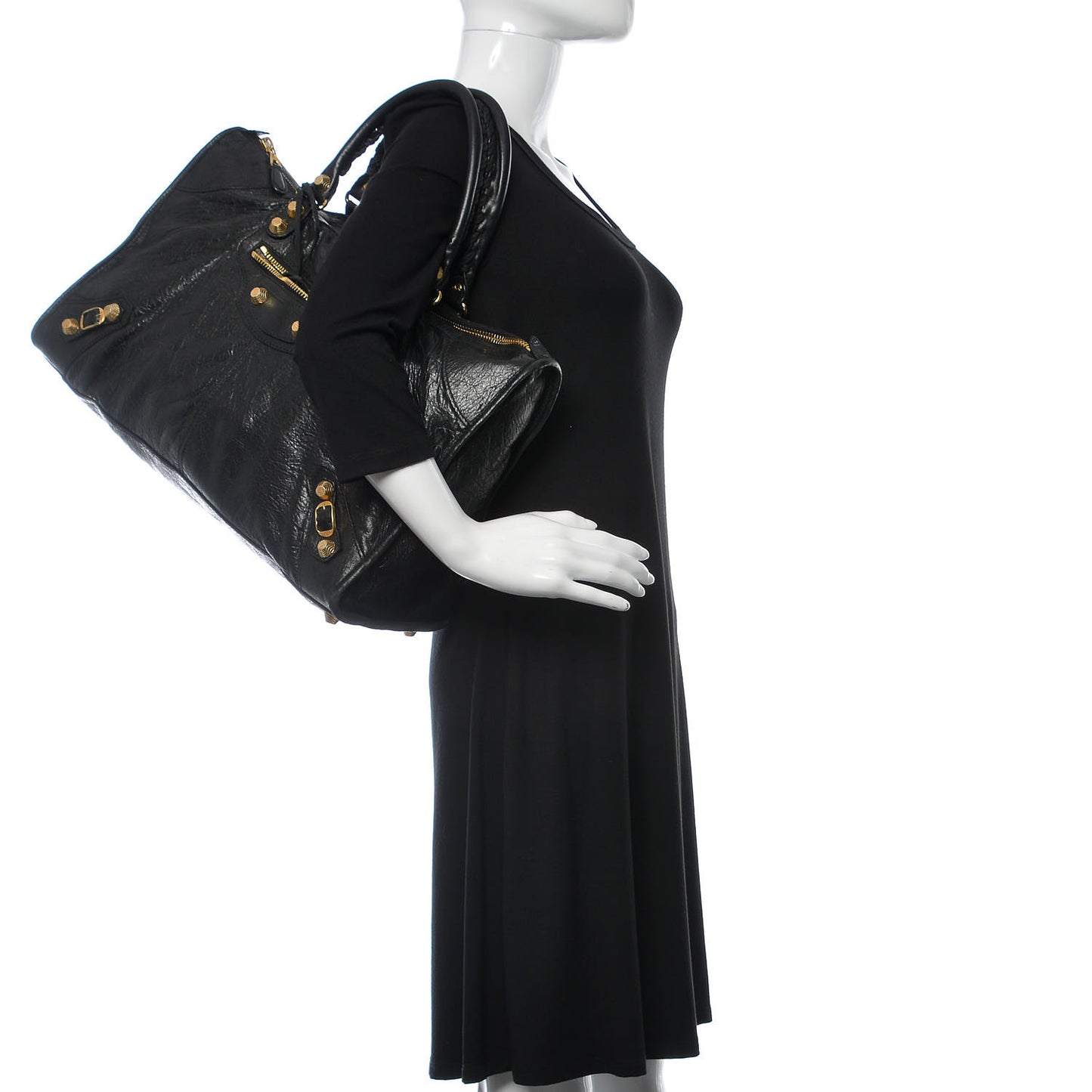 Agneau Giant 12 Gold Hardware Work Black