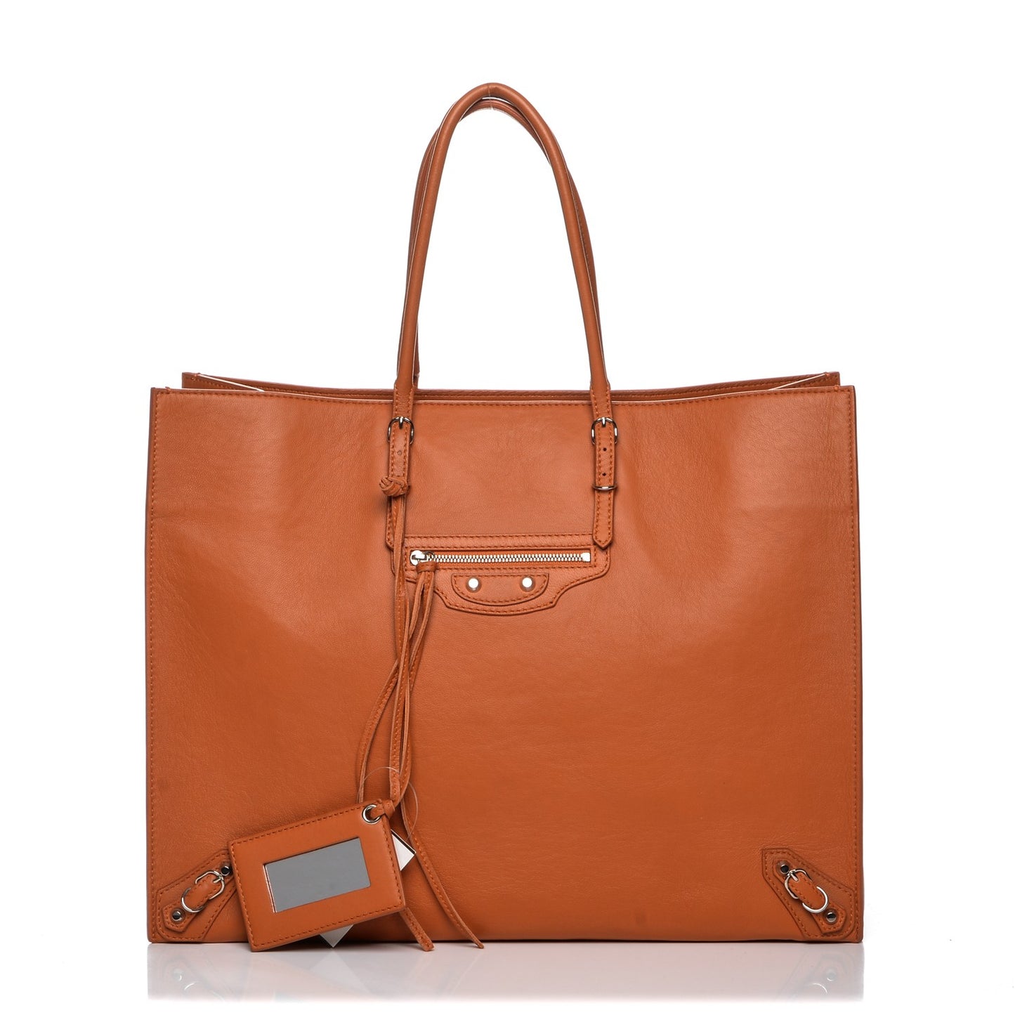 Veau Papier A4 Tote Tangerine