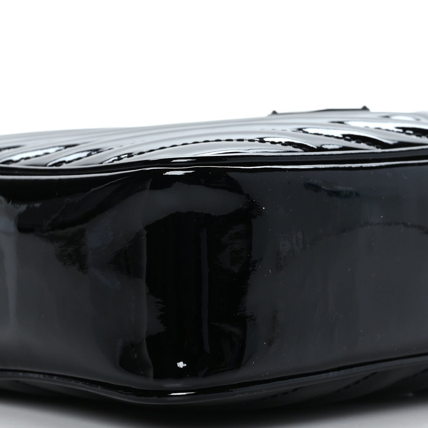 Patent Calfskin Matelasse Monogram Lou Camera Bag Black