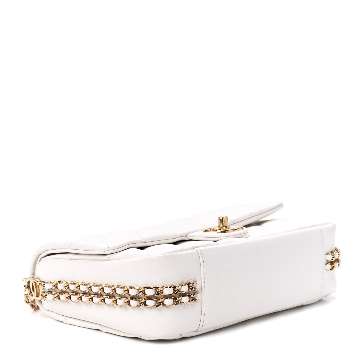 Caviar Quilted Small CC You Flap White