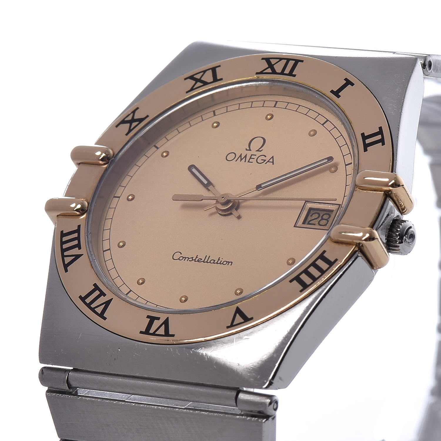 Omega Stainless Steel 18K Yellow Gold 33mm Constellation Quartz Watch Champagne 396.1075 9 of 9