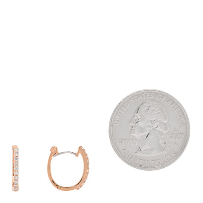 Roberto Coin 18K Rose Gold Diamond XS Hoop Pave Earrings 2 of 4