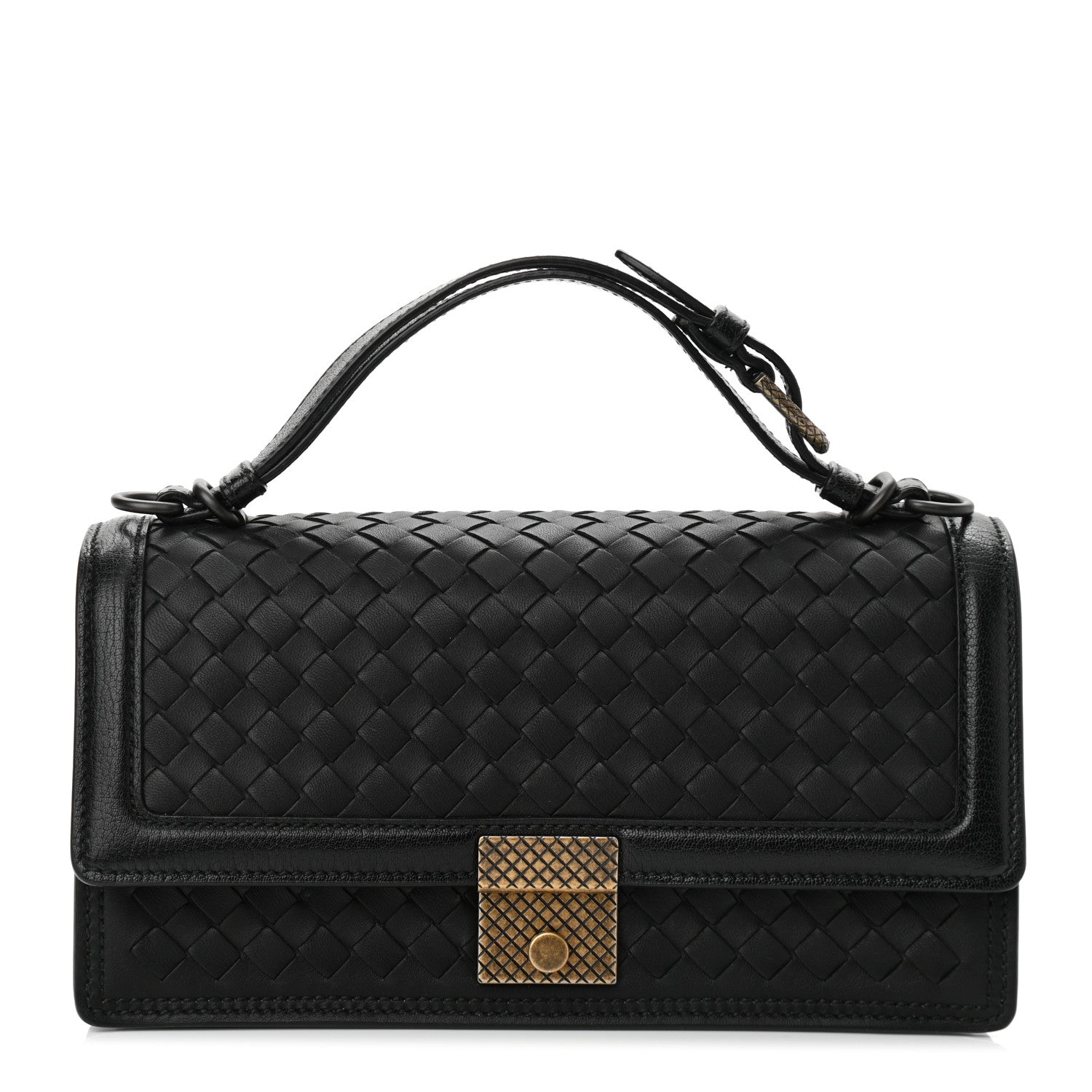 Bottega Veneta Nappa Intrecciato Top Handle Bag Black 1 of 9