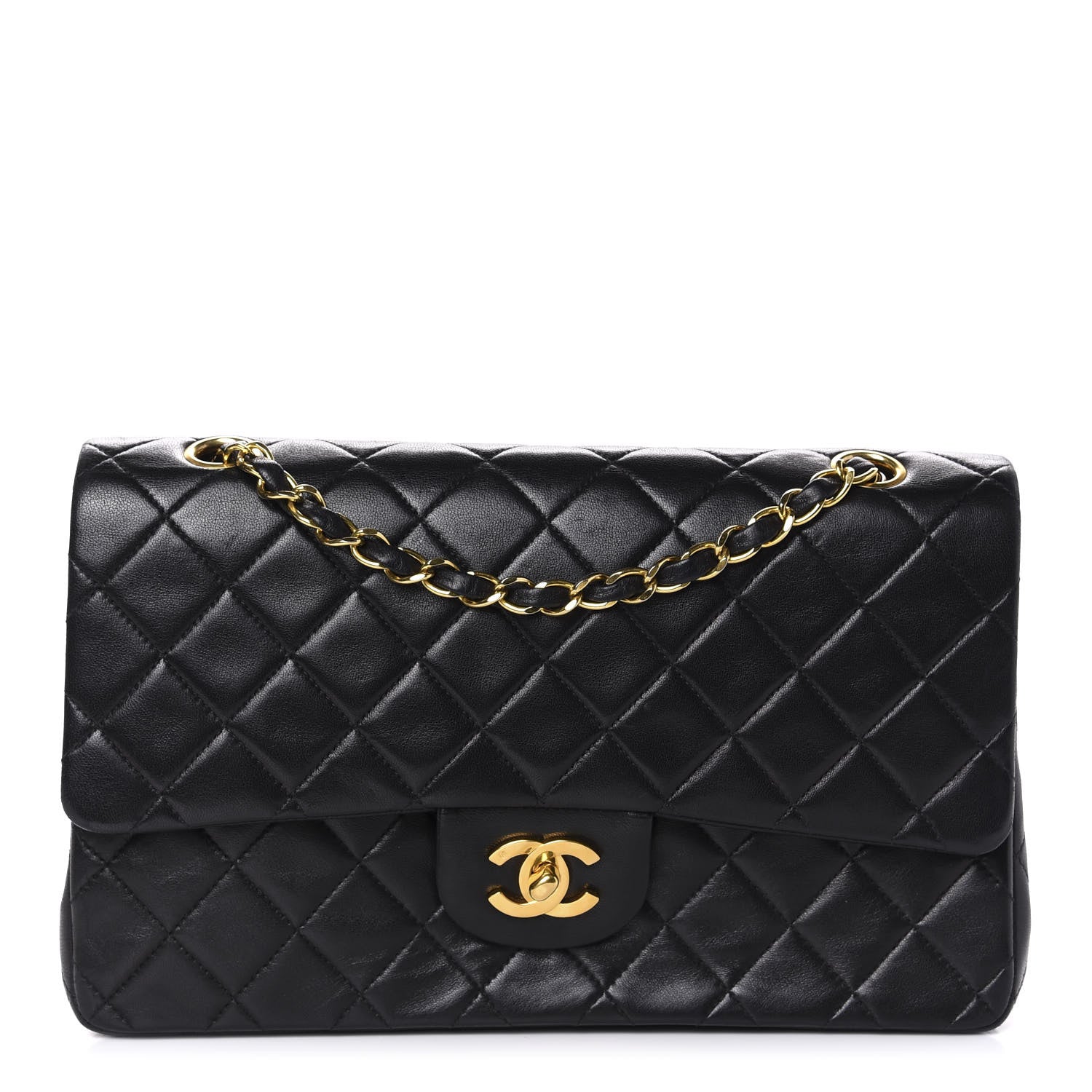 Chanel Lambskin Quilted Medium Double Flap Black 1 of 10