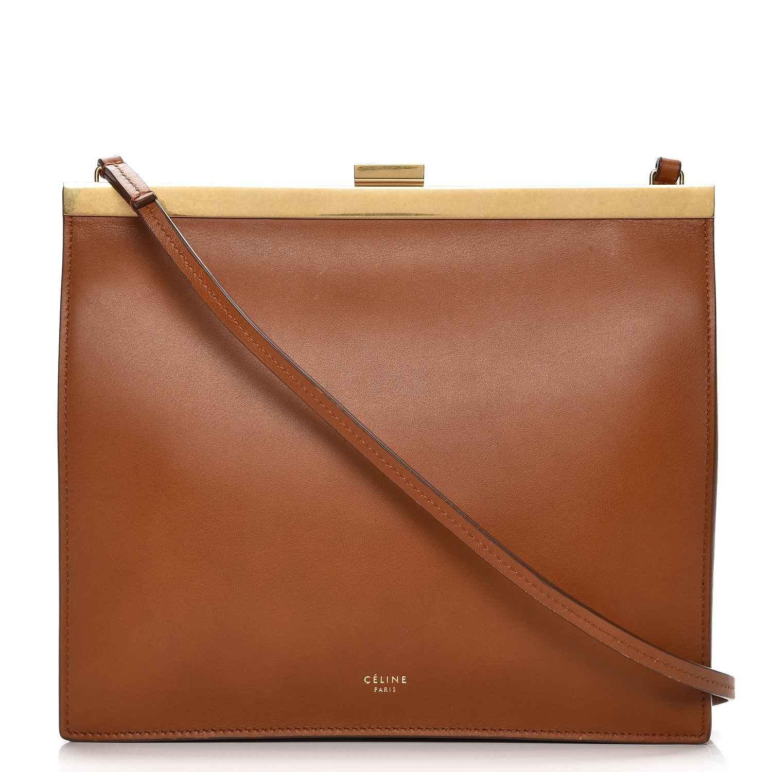 Celine Smooth Calfskin Mini Clasp Bag Tan 1 of 8