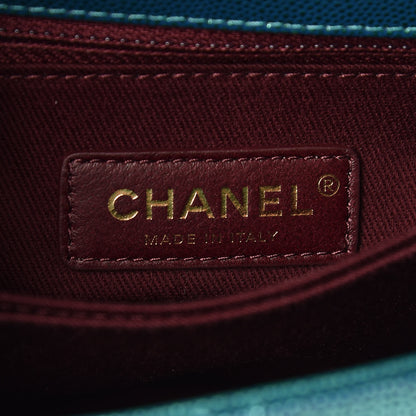 Chanel Metallic Caviar Quilted Mini Coco Handle Flap Blue 8 of 10