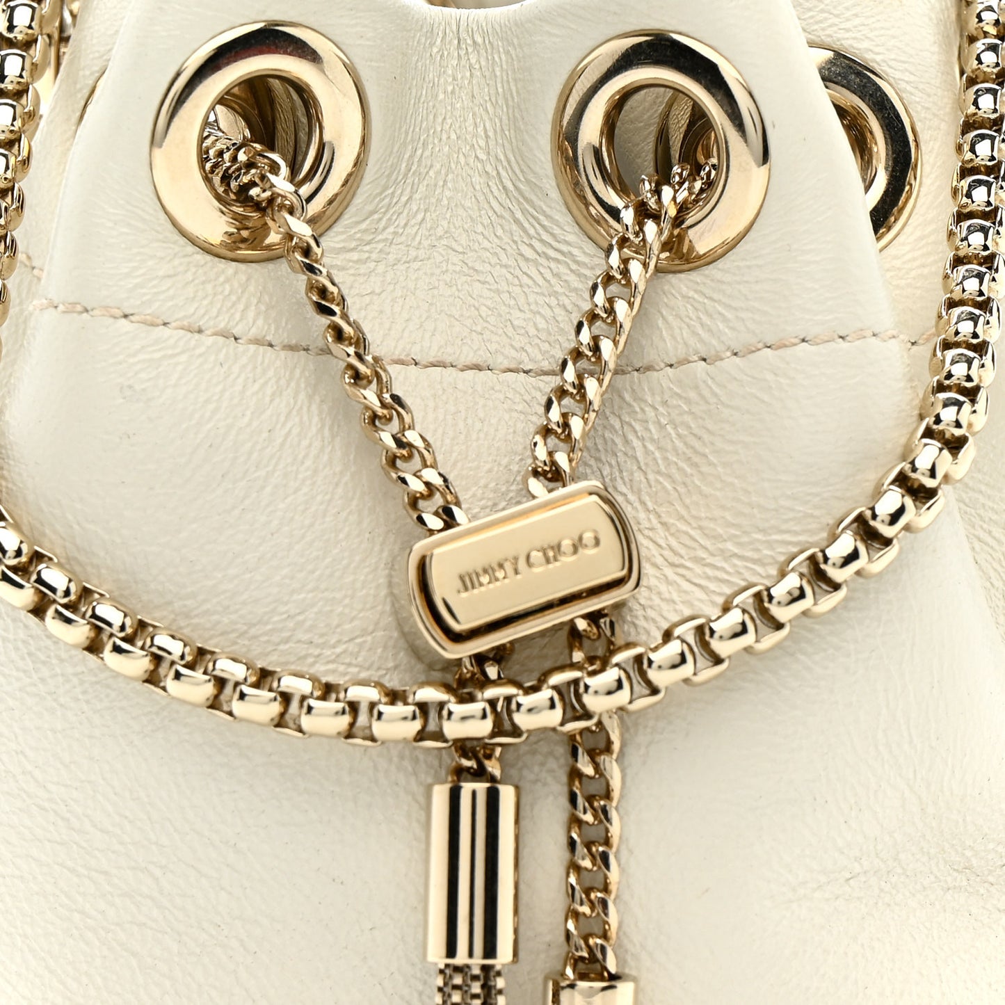 Goatskin Bon Bon Bucket Bag White